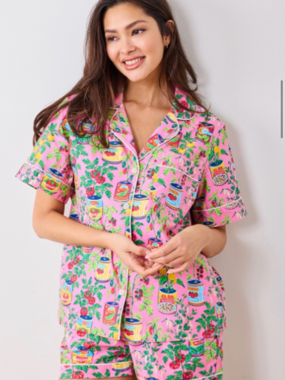 Printfresh Pink Short Sleeve Printed Pajama Set